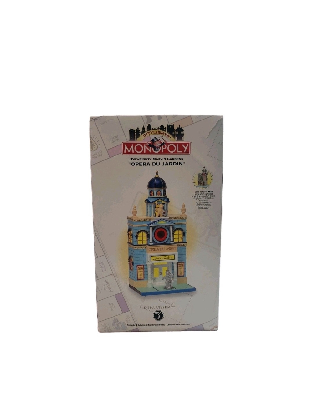 Department 56 Monopoly Opera Du Jardin Blue and Gold Decorative Bank